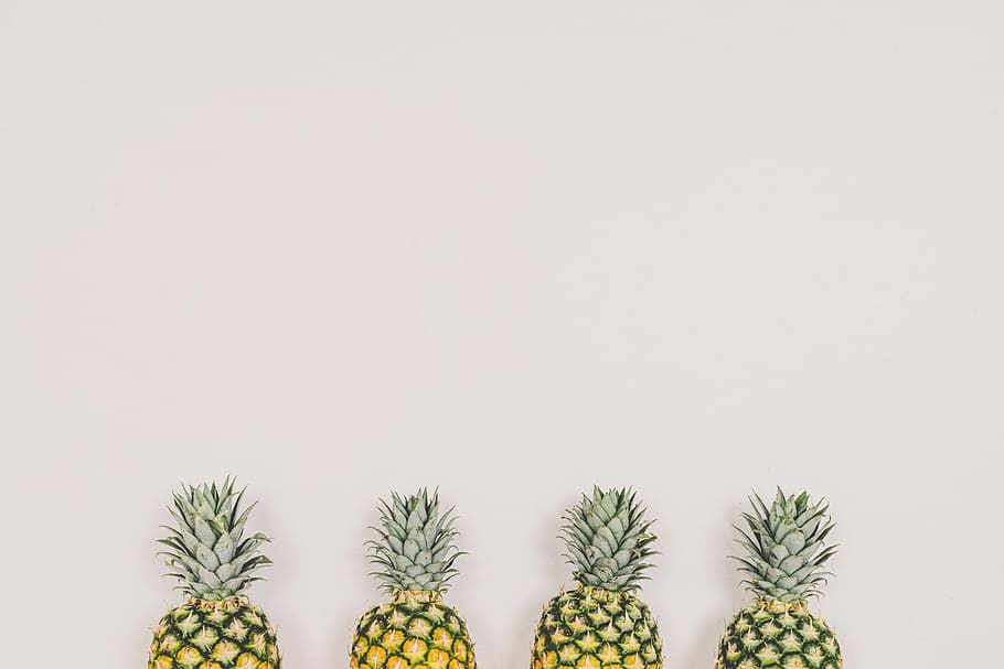 four pineapples, pineapples, fruit, light, minimalistic, pineapple, simplistic, food, freshness, healthy Eating