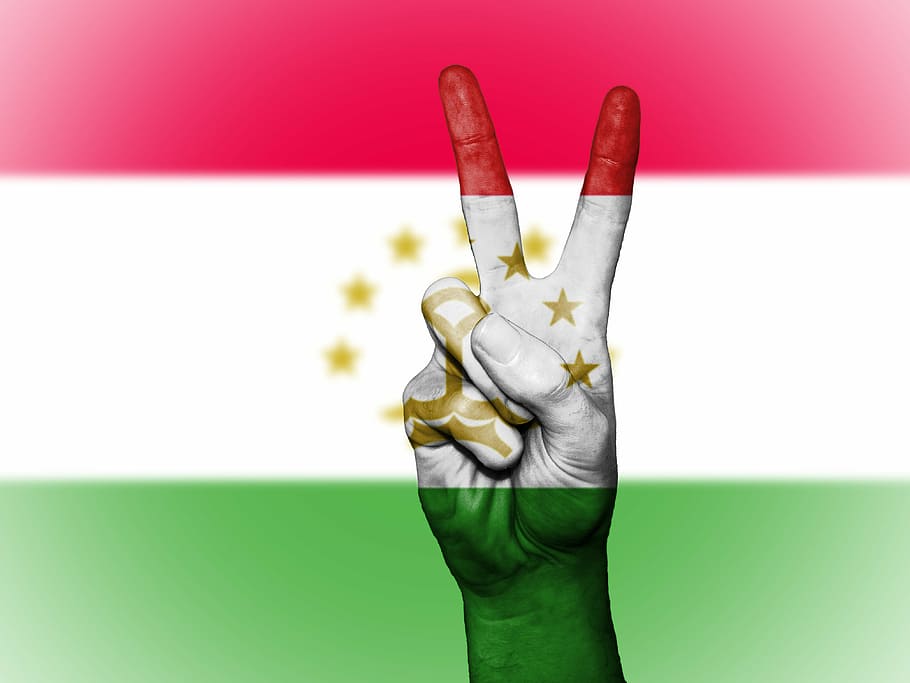 tajikistan, peace, hand, nation, background, banner, colors, country, ensign, flag