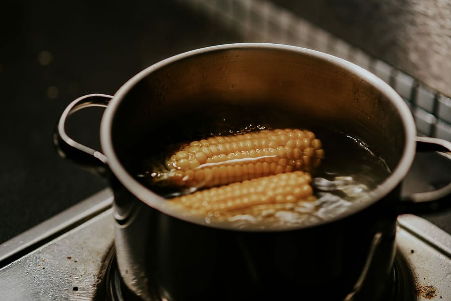 Mazorcas de maíz, amarillo, cocina, cereal, maíz, mazorca de maíz, comida, calor - Temperatura, nadie, frescura