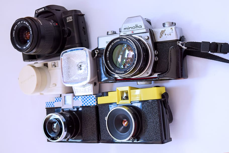 Velho, Câmera, Retro, Quadril, Olha, câmera velha, look retro, analógico, vintage, fotografia