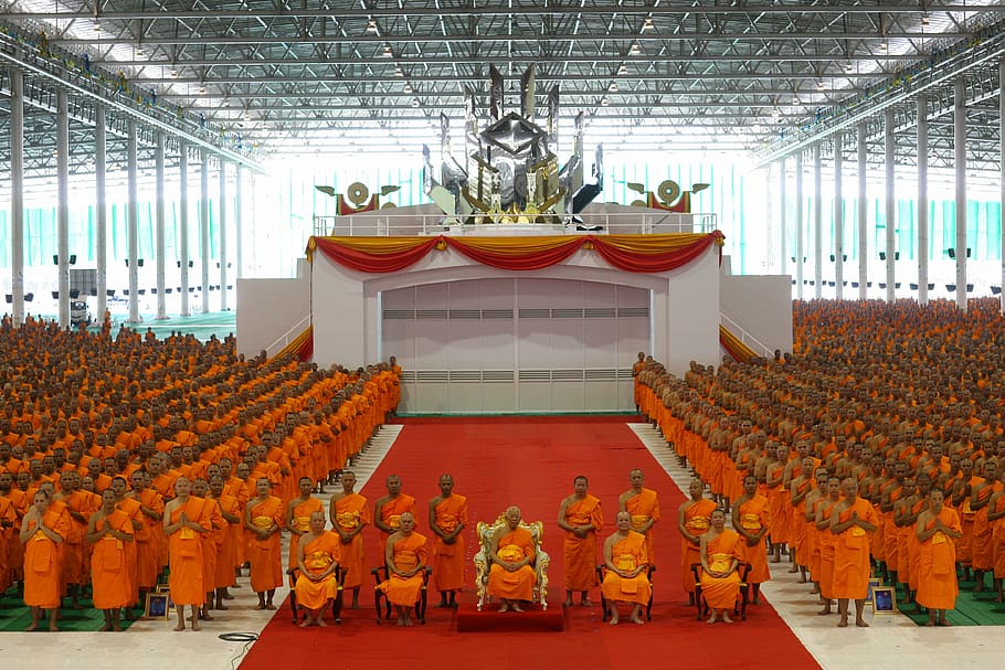 monks, thailand, priesthood, buddhism, buddhists, praying, ceremony, thai, festival, tradition