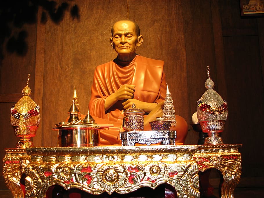 somdej toh prom radiation, somdej toh, thai monks, statue, wax, buddhism, peace, chant, thailand, religion