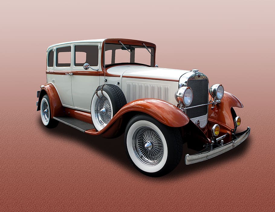 studebaker, 4-door, sedan, thirties, luxury, transportation, luxurious, white-walls, spokes, spare tire