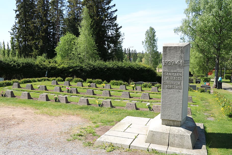 hero tomb, grave, memorial, military cemetery, the winter war, the continuation war, summer, finnish, sastamala, cemetery