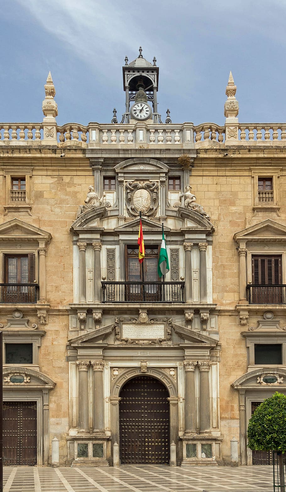 Андалусия, Испания, Верховный суд, здание, правительство, площадь, небо, облака, фасад, архитектура