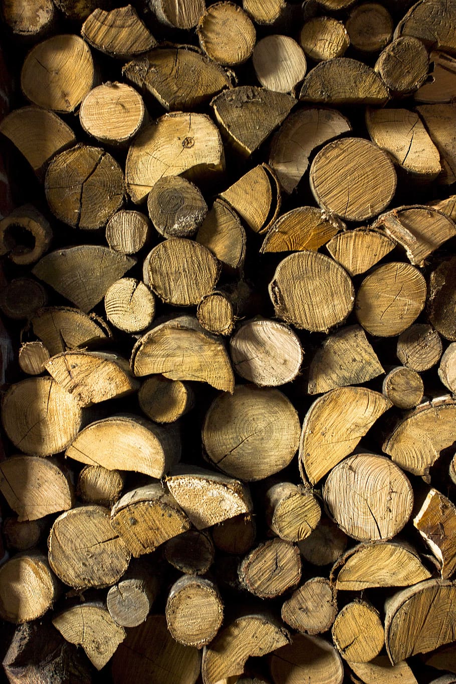madera, madera picada, hacha, leñador, corte, troncos, picados, leña, textura, marrón
