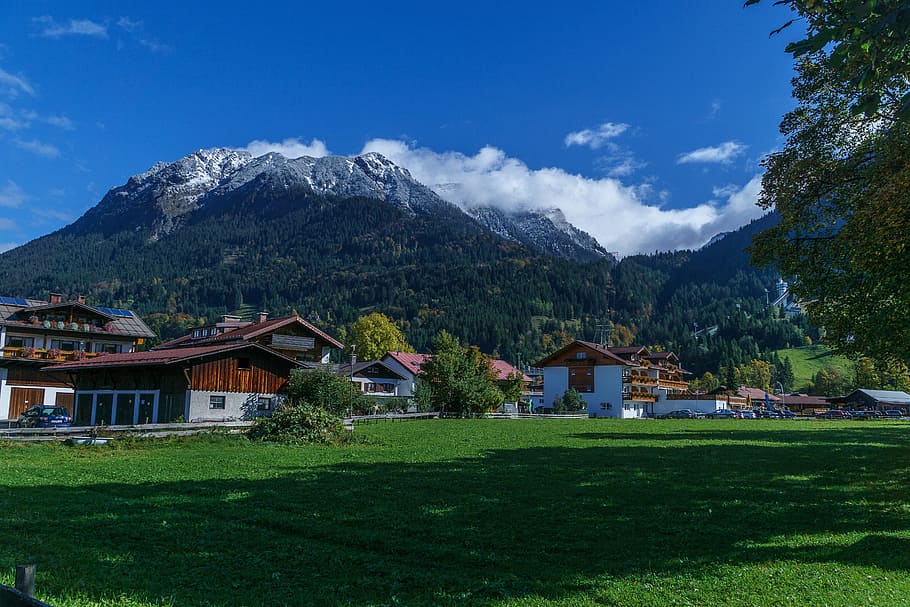 oberstdorf, allgäu, alpine, mountains, landscape, hiking, nature, sky, forest, grassy knoll