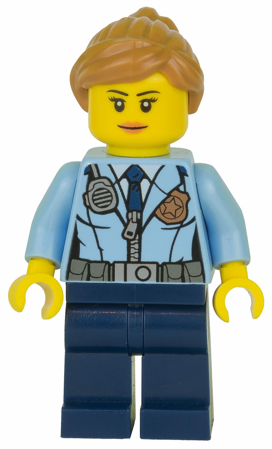 Lego, Figurine, Police, Policewoman, white background, cut out, yellow, human body part, adult, men