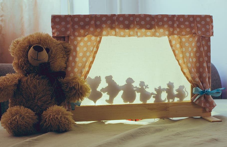 theatre, the theatre of shadows, turnip, story, stuffed toy, toy, representation, teddy bear, indoors, still life