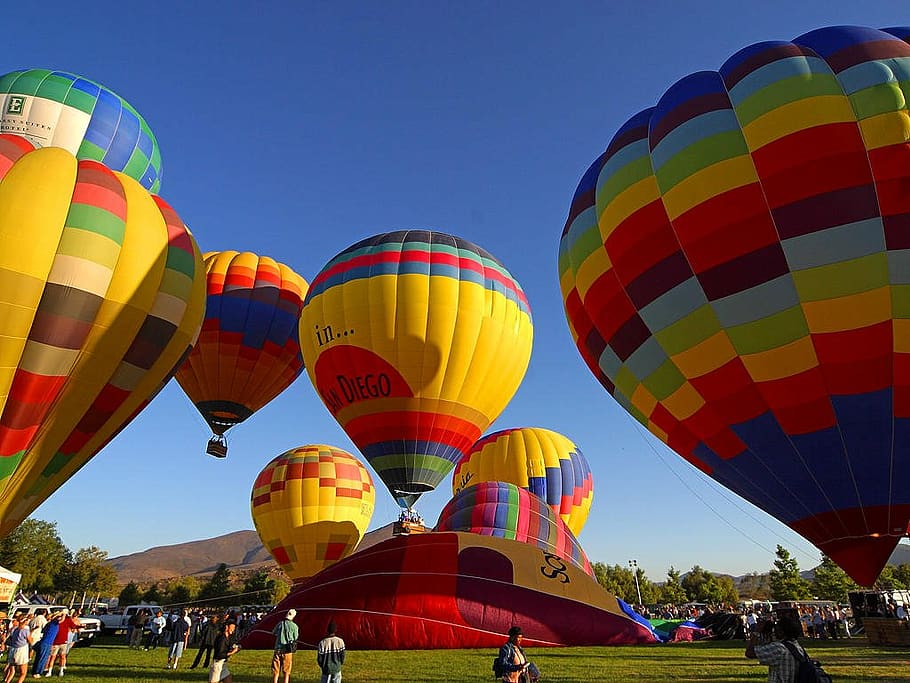 ballons, hot air balloon, air sports, flying, colorful, competition, rise, take off, start, air vehicle