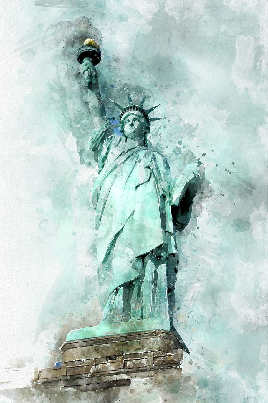closeup, statue, liberty painting, queen of liberty, statue of liberty, new york, liberty statue, monument, new york city, usa