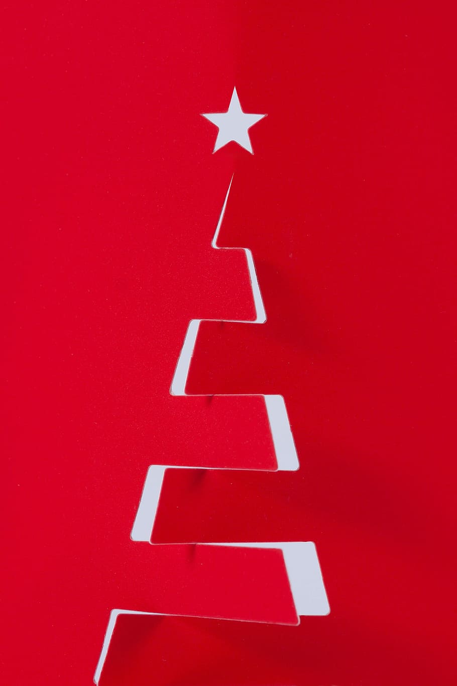 Christmas Tree, Christmas Decorations, fir, star, decoration, red, die cut, hack, pressure, pops up