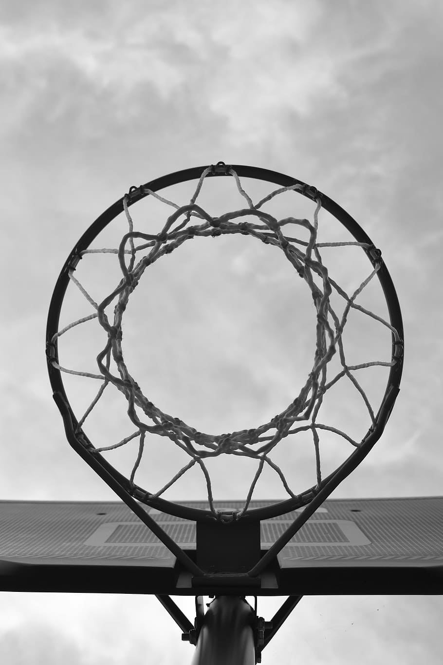 bottom shot photo, basketball hoop, sport, basketball, basket, net, urban, basketball - sport, making a basket, net - sports equipment
