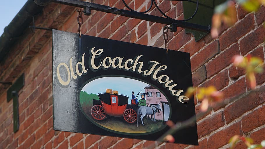 sign, coach house, weekend away, netherstowe house, lichfield, old, hanging, antique, vintage, retro