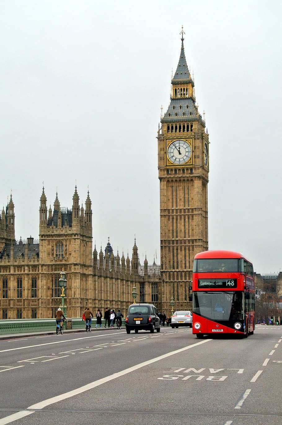 bus, big, ben, clock, london bus, england, britain, landmark, tower, united
