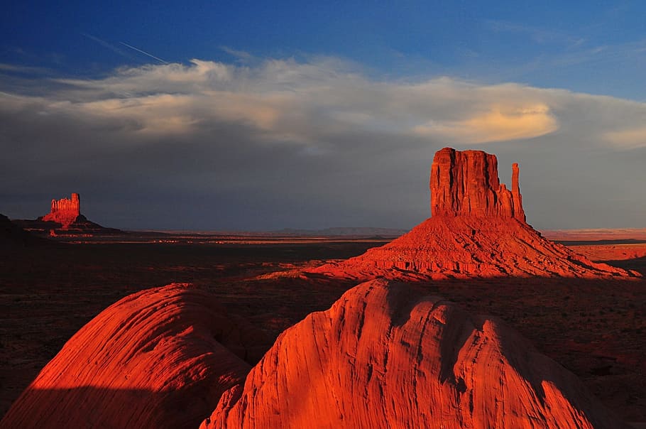 cañón durante el día, Monument Valley, arenisca, Buttes, Arizona, desierto, paisaje, América, escénico, rojo