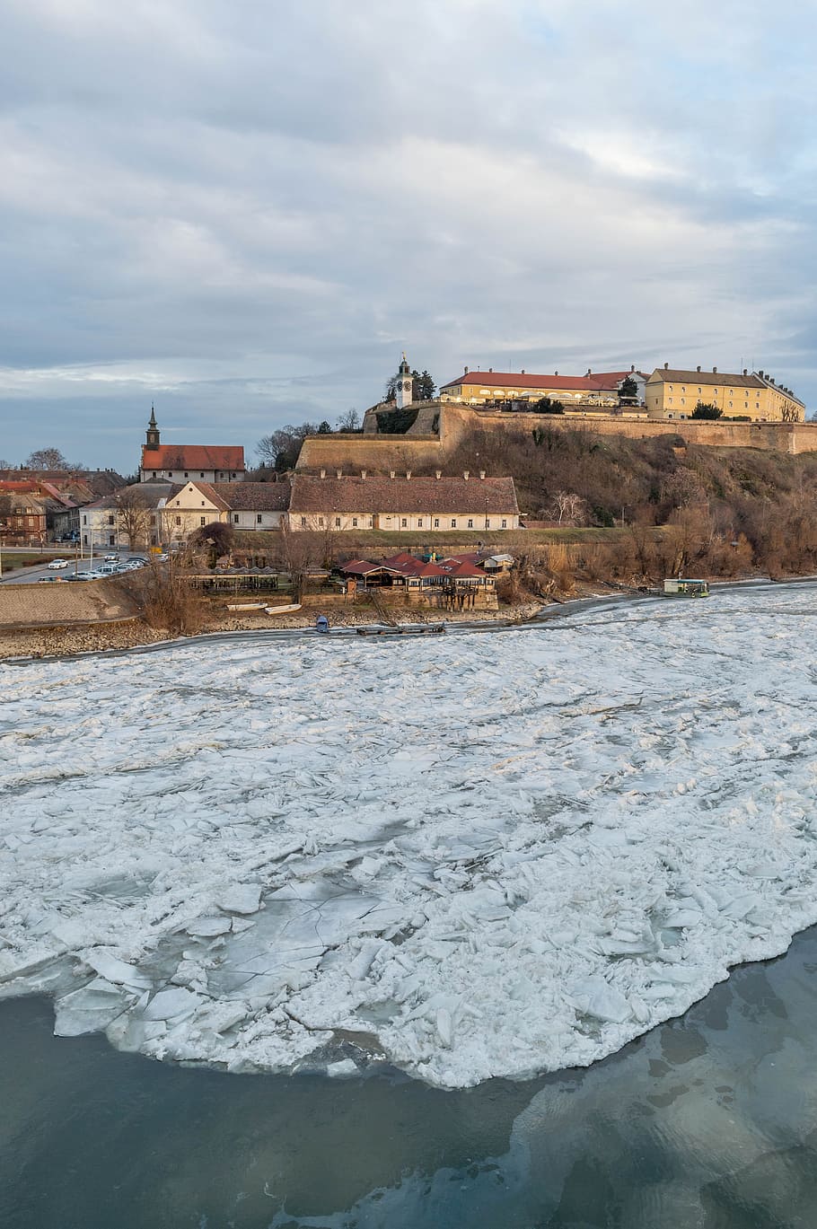 Novi, Sad, Serbia, Danube, Petrovaradin, novi, sad, fortress, winter, snow, ice
