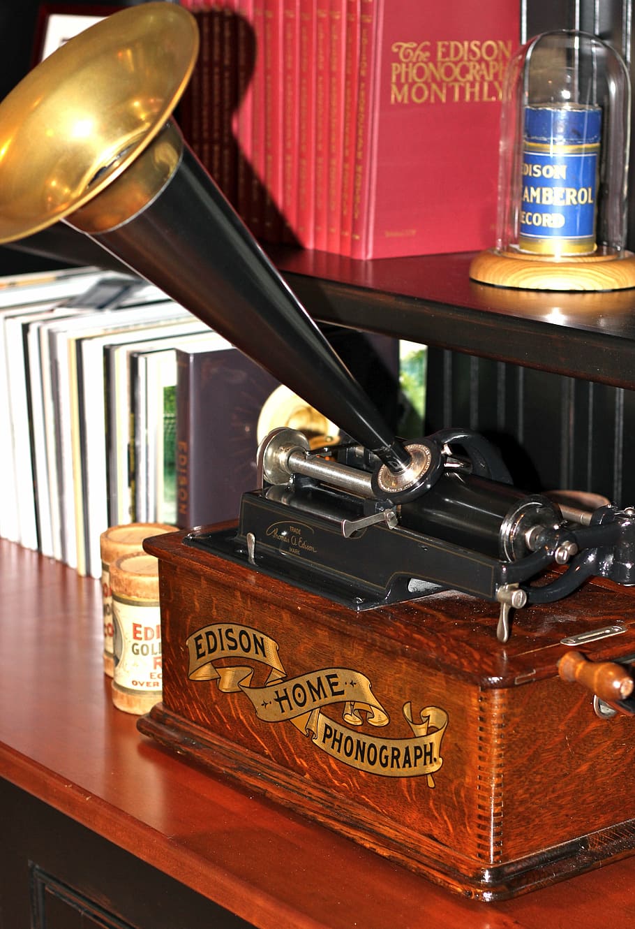 phonograph, cylinder, americana, music, antique, old, vintage, nostalgia, retro, equipment