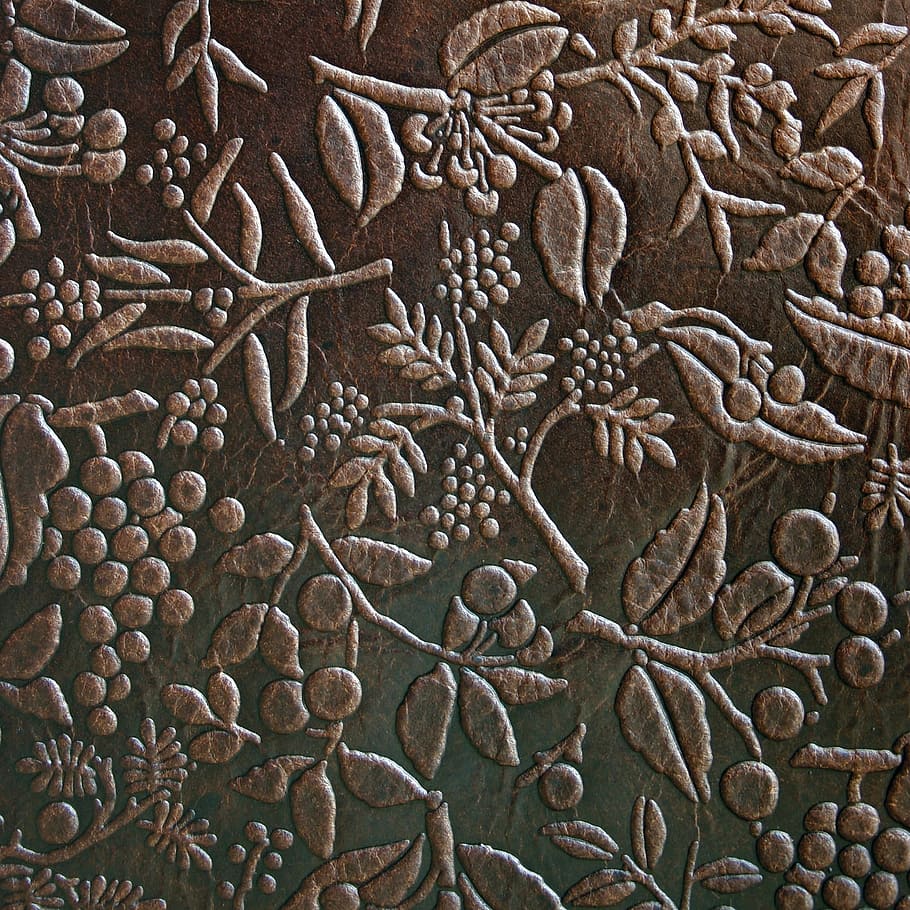 Brown, Leather, Structure, Detail, brown leather, natural ornaments, stamping on the skin, full frame, biology, complexity