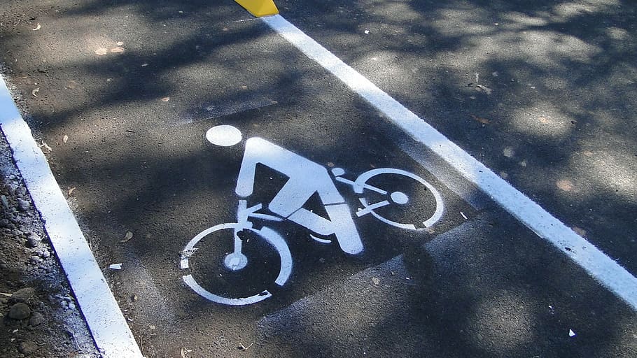 bicycle lane road signage, bike path, asphalt, traffic signal, road sign, attention, respect, bike, user, path