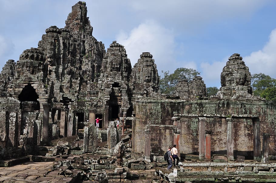 templo, angkor wat, buda, antiga, religião, herança, arqueologia, antigo, história, passado