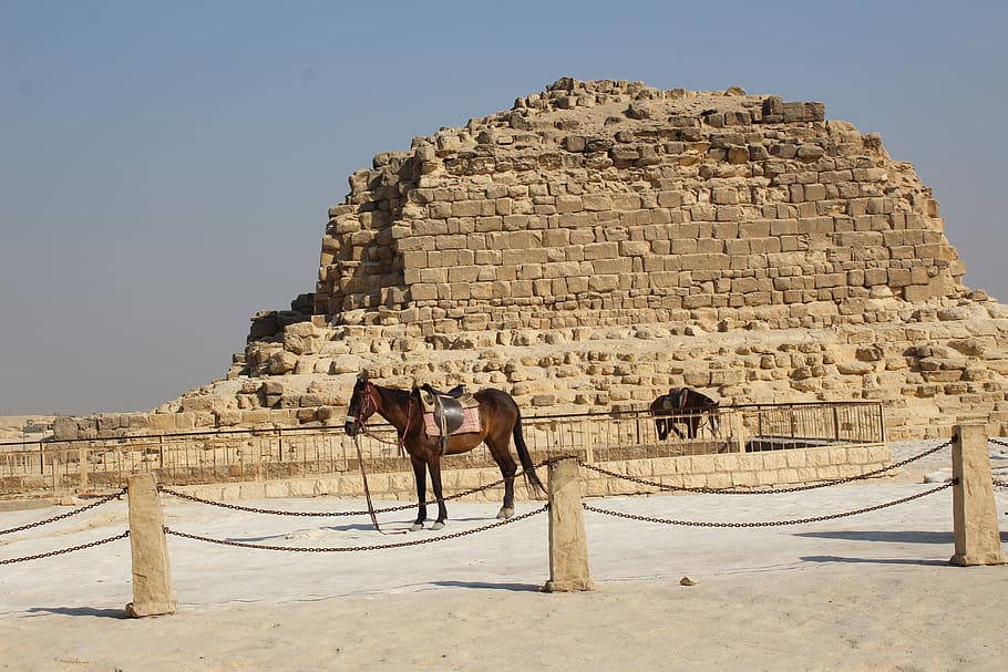 pirâmide, antiga, gizé, egito, deserto, egípcio, cultura, áfrica, civilização, pedra