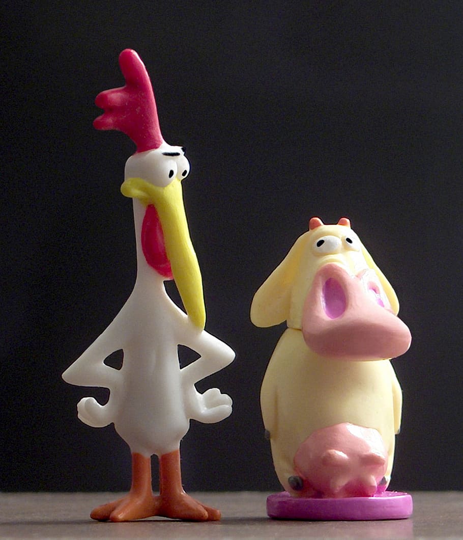 chicken, hen, gallo, cow, representation, indoors, still life, figurine, art and craft, toy