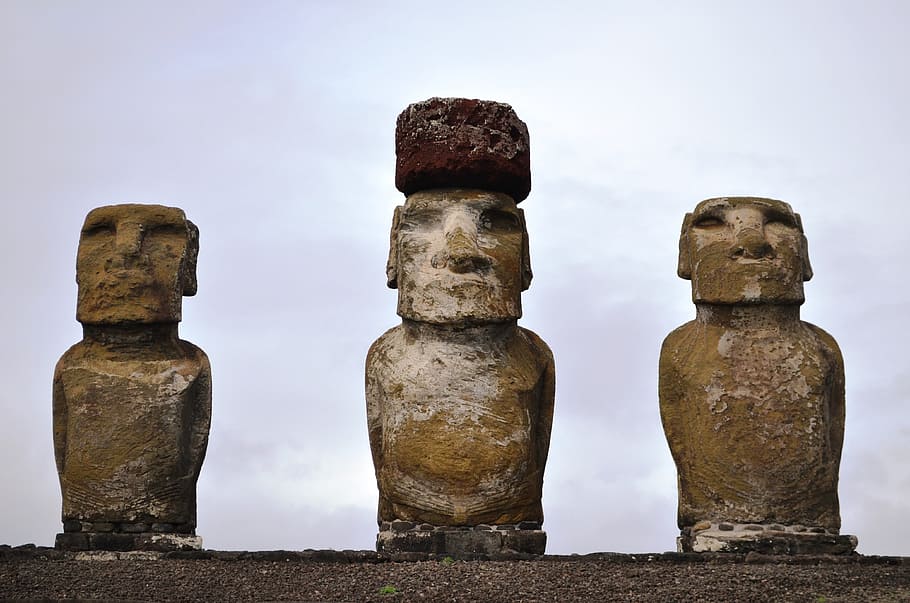 Rapa Nui, Chile, Moai, Statue, mohais, ancestors, old, rock, ancient, archaeology