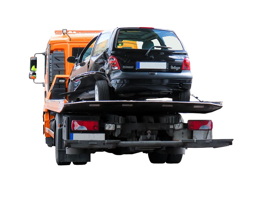 black, suv, tow truck, traffic, transport, auto, accident, drive, truck, towing