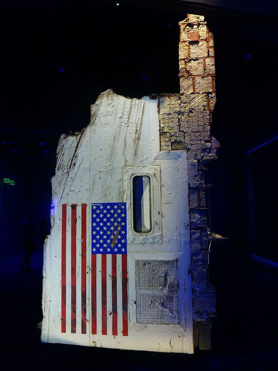 nasa, space shuttle, space travel, fragment, wreck, architecture, night, built structure, building exterior, flag