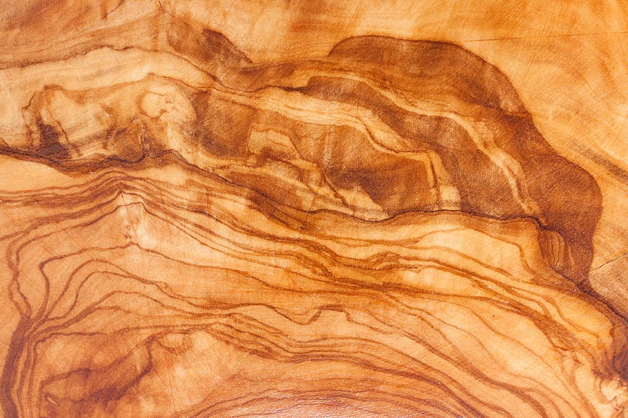 closeup, wood, olive wood, grain, cutting board, structure, natural, oiled, fund, brown