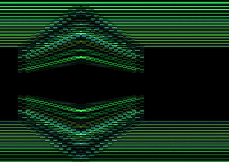 green, black, illustration, Cube, Digital, Matrix, computer game, retro, 3d, lines