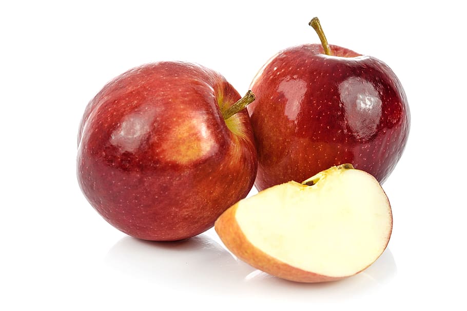 fruit, eating, juicy, healthy, apple, mature, red, half, single, sweet
