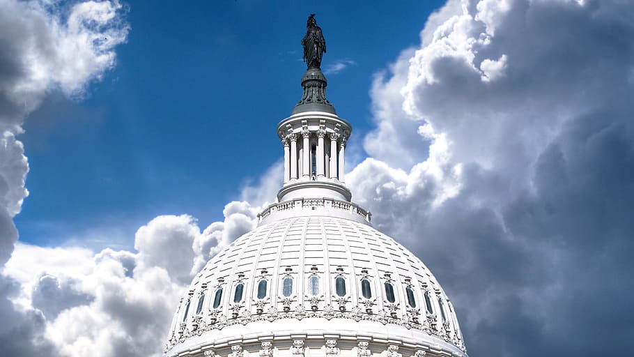 bajo, fotografía de ángulo, Estados Unidos, capitolio, washington, cúpula, congreso, gobierno, américa, punto de referencia