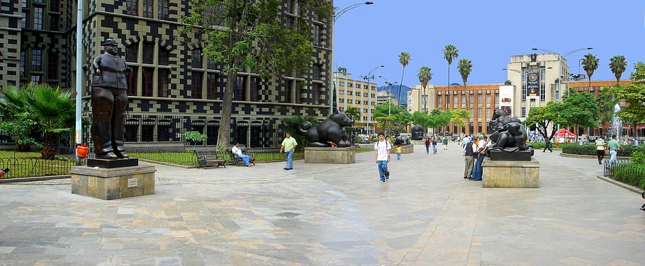 plaza botero, museum, antioquia, Plaza, Botero, Museum of Antioquia, Colombia, Medellin, buildings, photos