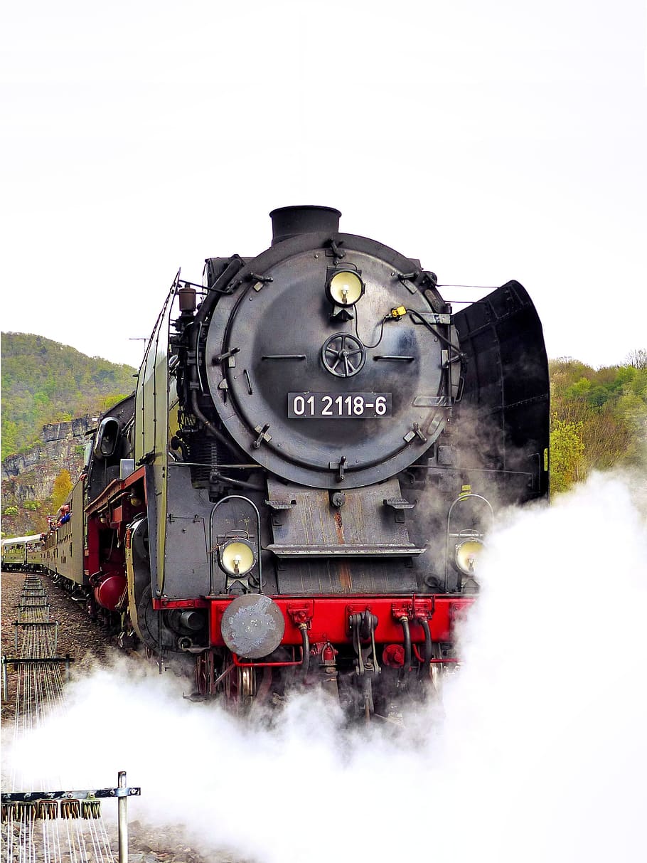 special, train, Steam Locomotive, Special Train, kreuzberg, railway station, railway, steam train, br, 01 2118-06