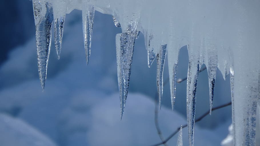 cubitos de hielo, invierno, frío, congelado, hielo, triángulo en vivo, temperatura fría, nieve, carámbano, primer plano