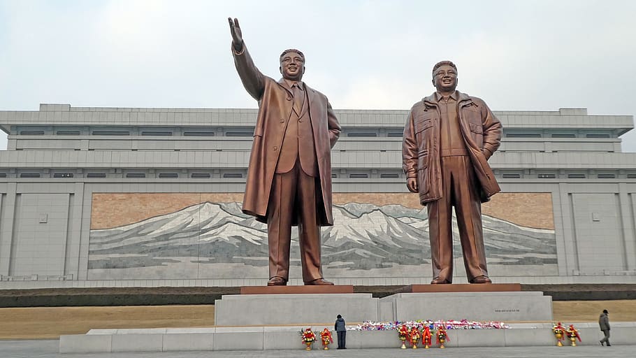 human, man, monument, north korea, leader, architecture, human representation, standing, built structure, sculpture
