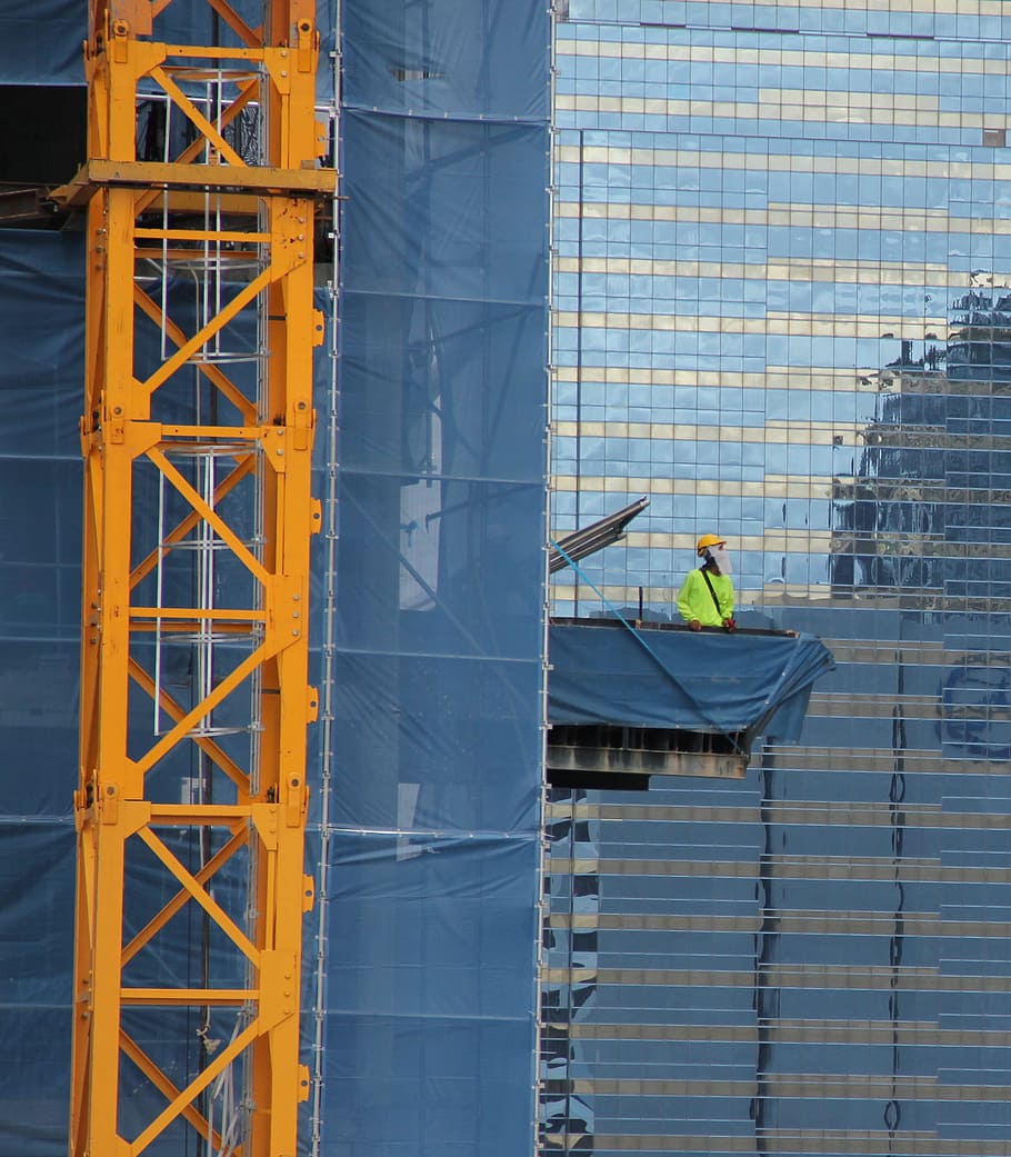 thailand, bangkok, construction, worker, lonely, occupation, architecture, built structure, working, day