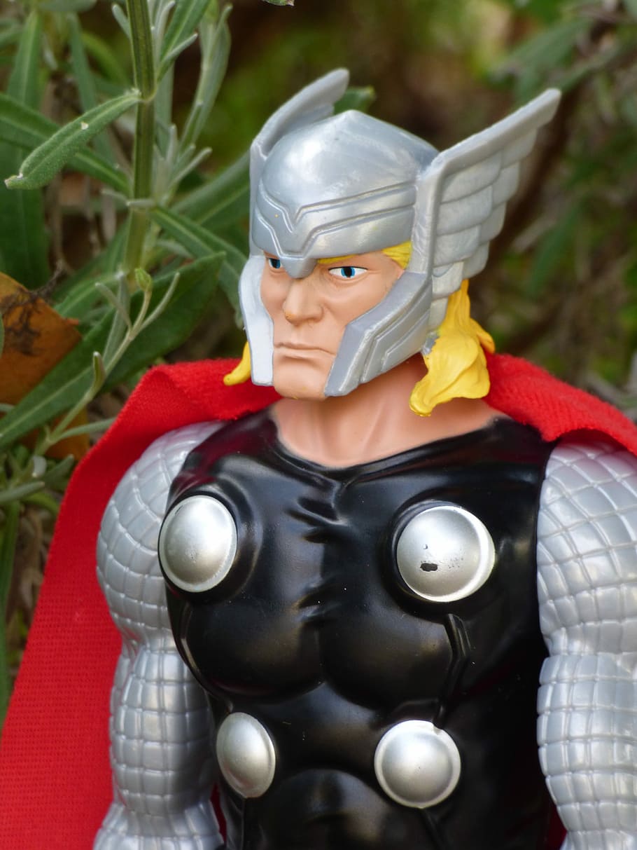Thor, God, Super Hero, Toy, Plastic, miniature, human body part, portrait, headwear, halloween