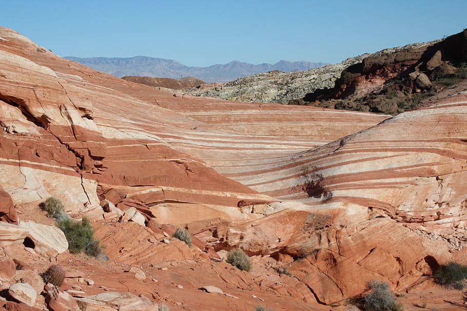 usa, nevada, valley of fire, the wave, landscape, environment, scenics - nature, tranquil scene, tranquility, non-urban scene