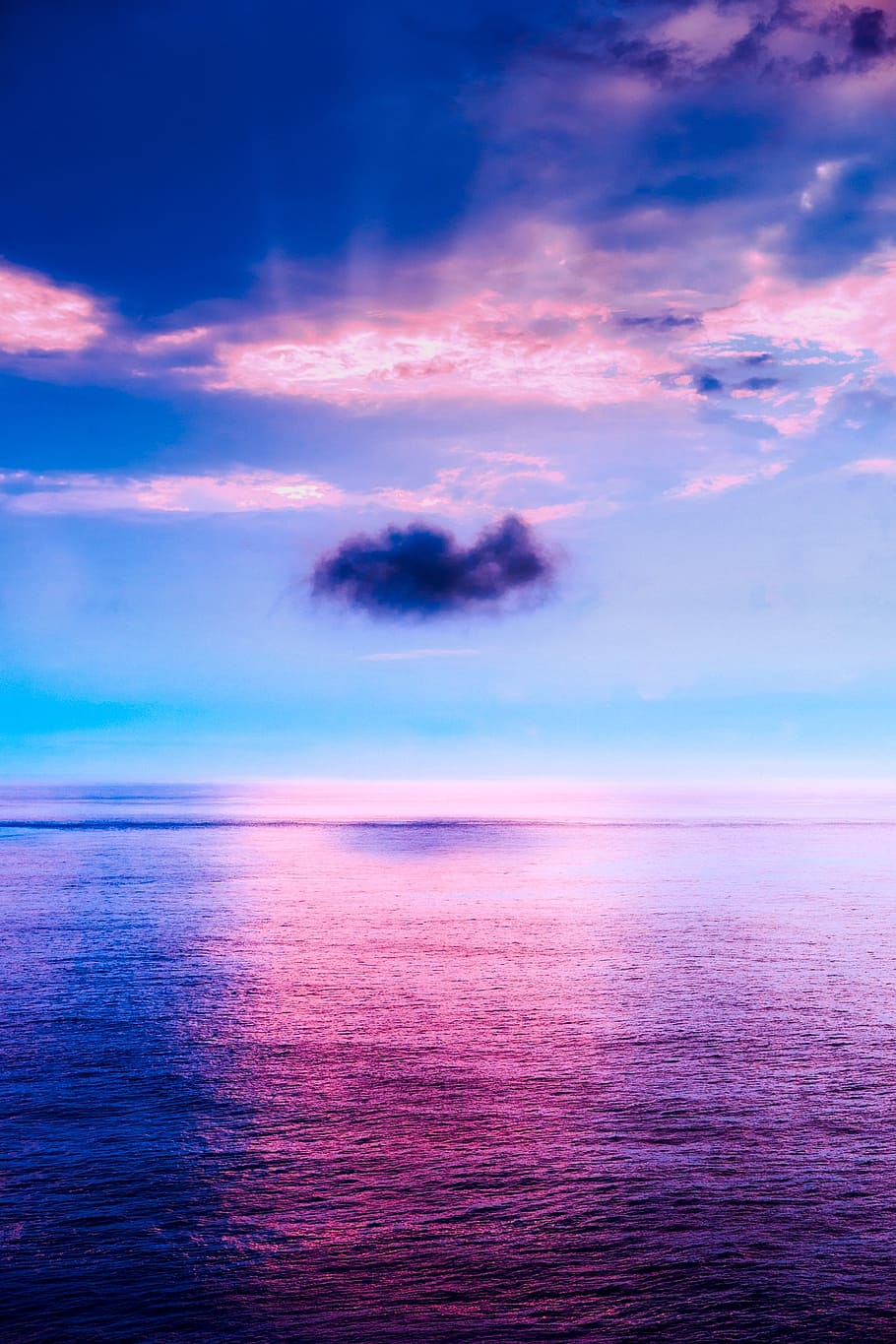 sunset, dusk, sky, clouds, beautiful, sea, ocean, view, outdoors, hdr