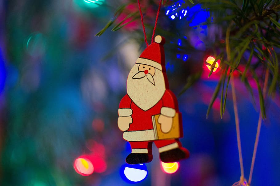 decoração de papai noel, papai noel, decoração, árvore de natal, vários, natal, celebração, árvore, inverno, férias