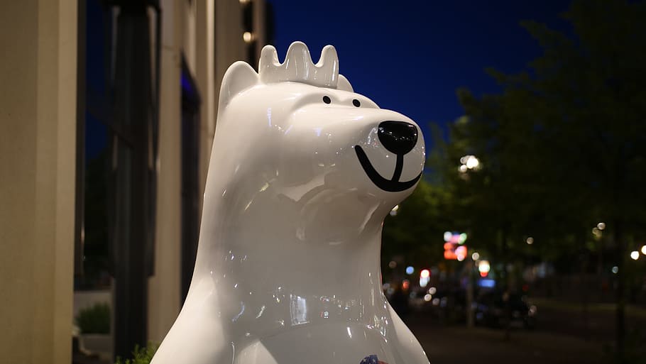 Berliner Bär, Berlin, Bear, Bears, berlin, bear, street art, night, art, animal, cute