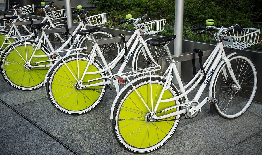 sepeda, kota sepeda, warsawa, jalan, tempat parkir sepeda, sepeda untuk disewa, angkutan, mode transportasi, kendaraan darat, roda