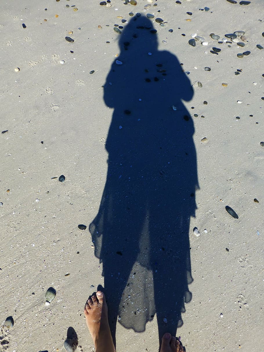 shadow, beach, sand, human, silhouette, woman, hispanic, shadow play, real people, land