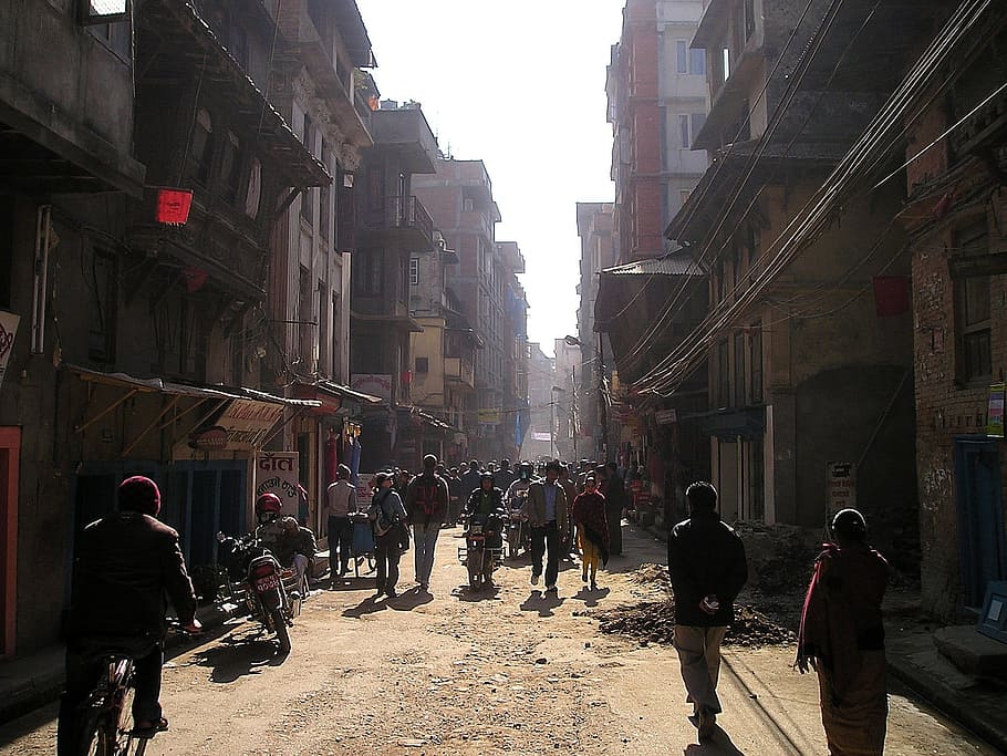 arsitektur, fotografi, bangunan, Nepal, Kathmandu, Road, Centre, Chaotic, kerusuhan, eksterior bangunan
