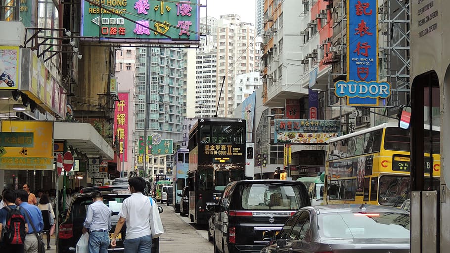 Hongkong, Tram, Urban, Railway, Tourism, urban, railway, tramway, road, city, modern