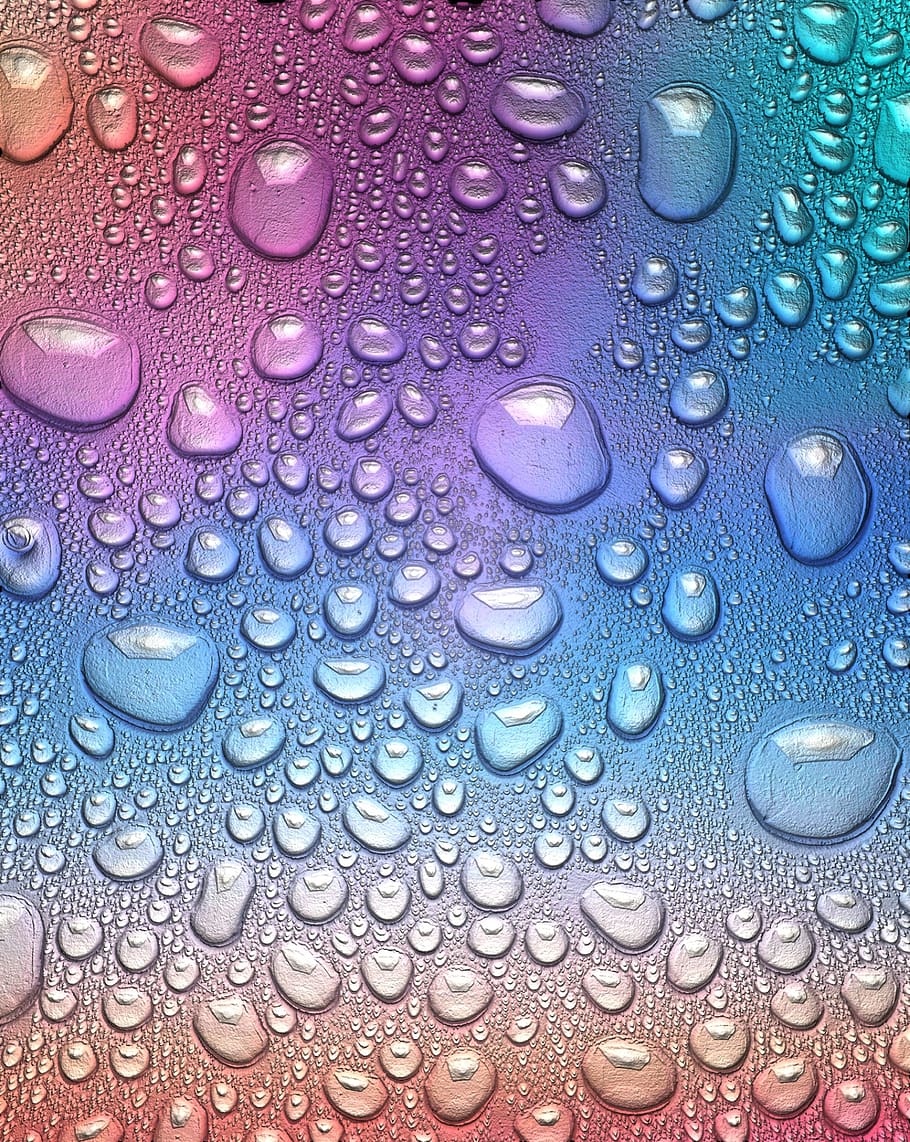 gota de água, arco-íris, molhado, líquido, cor, colorido, disco, áreas de plano de fundo, gotejamento, espelhamento