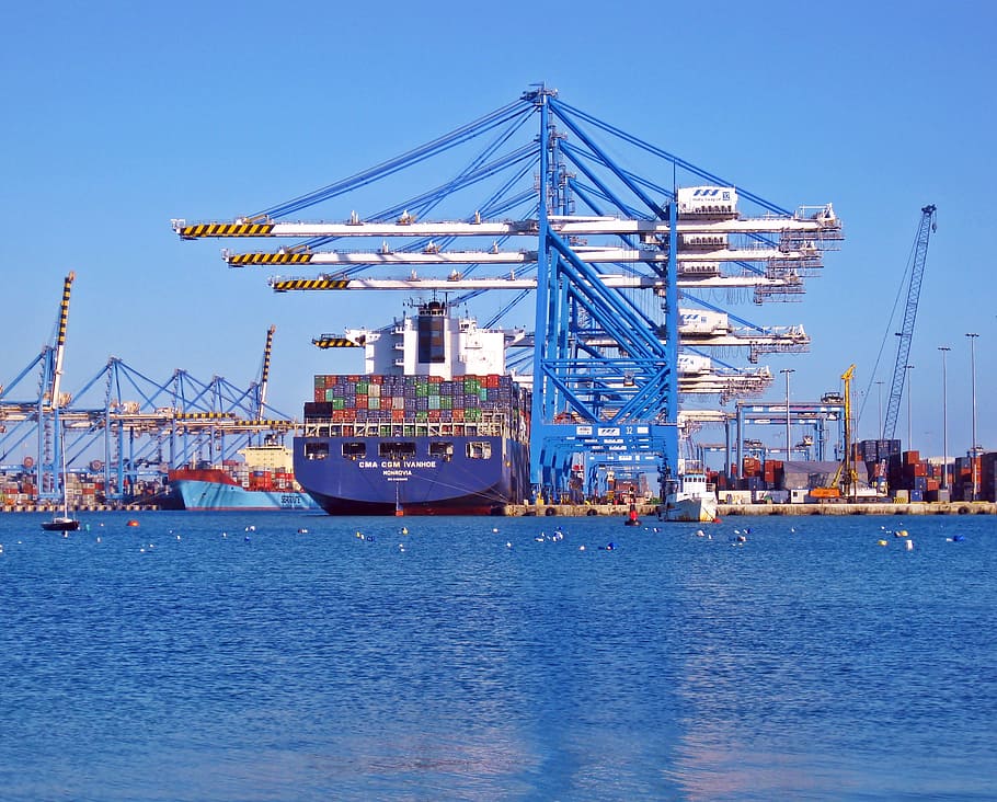 shoot, blue, metal cargo shipment, blue metal, cargo, shipment, dock, ship, container, port